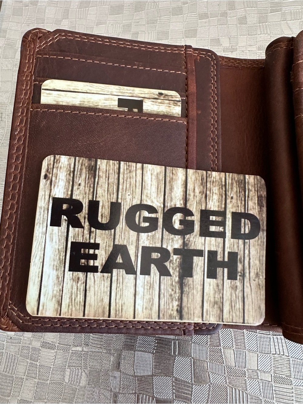 Brown Leather Trifold Wallet